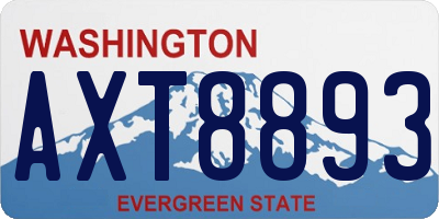WA license plate AXT8893
