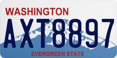 WA license plate AXT8897