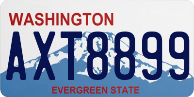 WA license plate AXT8899