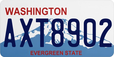 WA license plate AXT8902