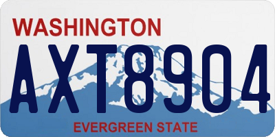 WA license plate AXT8904