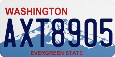 WA license plate AXT8905