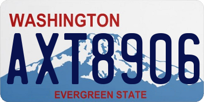 WA license plate AXT8906