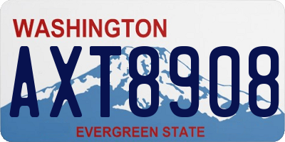 WA license plate AXT8908