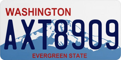 WA license plate AXT8909