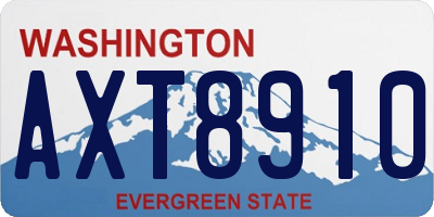WA license plate AXT8910