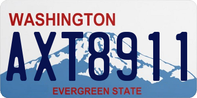 WA license plate AXT8911