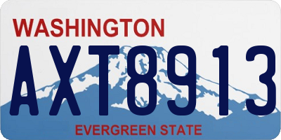 WA license plate AXT8913