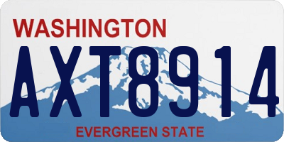 WA license plate AXT8914
