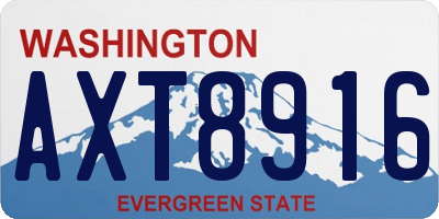 WA license plate AXT8916