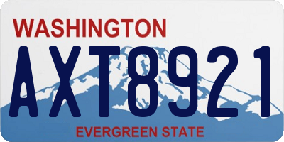 WA license plate AXT8921