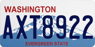 WA license plate AXT8922
