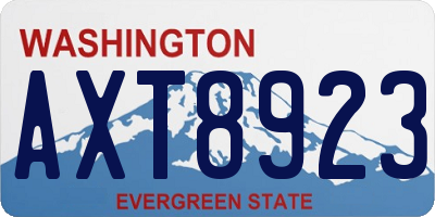 WA license plate AXT8923