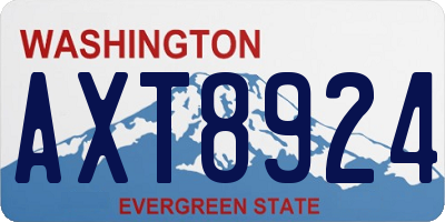 WA license plate AXT8924