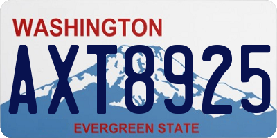 WA license plate AXT8925