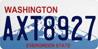 WA license plate AXT8927
