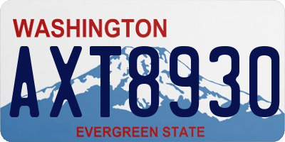 WA license plate AXT8930
