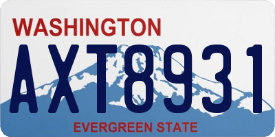 WA license plate AXT8931