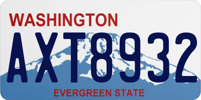WA license plate AXT8932