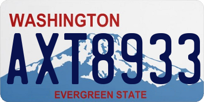 WA license plate AXT8933