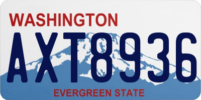 WA license plate AXT8936