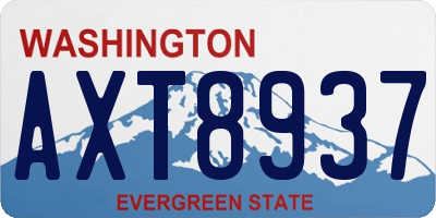 WA license plate AXT8937