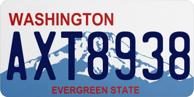 WA license plate AXT8938
