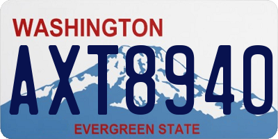 WA license plate AXT8940