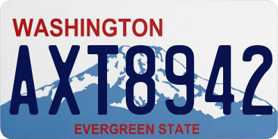 WA license plate AXT8942