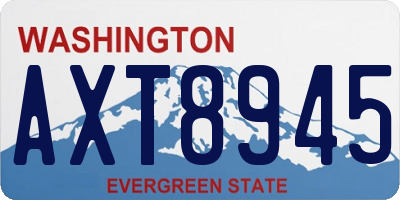 WA license plate AXT8945