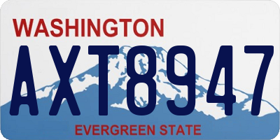 WA license plate AXT8947