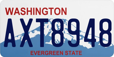 WA license plate AXT8948