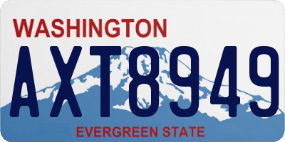 WA license plate AXT8949
