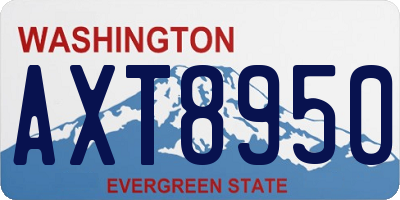 WA license plate AXT8950