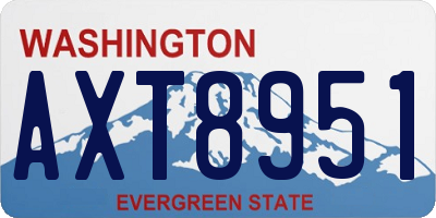 WA license plate AXT8951