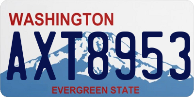 WA license plate AXT8953