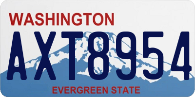WA license plate AXT8954