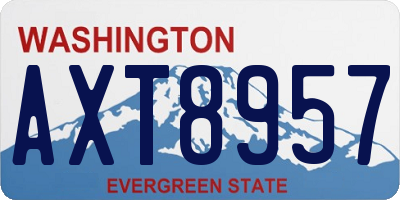 WA license plate AXT8957