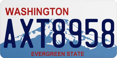 WA license plate AXT8958