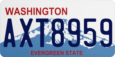 WA license plate AXT8959