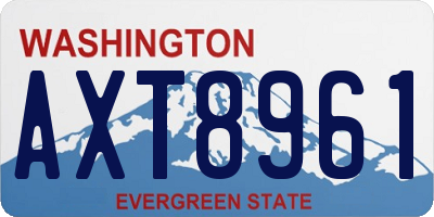 WA license plate AXT8961