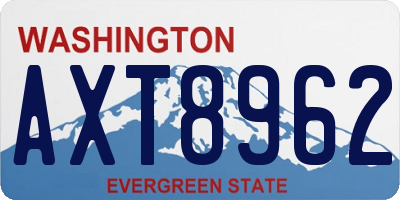 WA license plate AXT8962