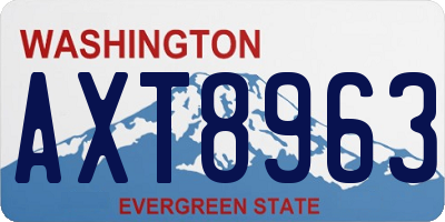 WA license plate AXT8963