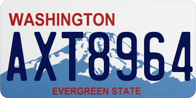 WA license plate AXT8964