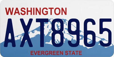 WA license plate AXT8965