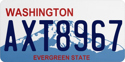 WA license plate AXT8967