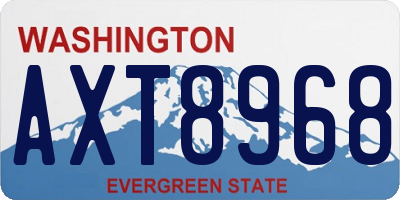 WA license plate AXT8968