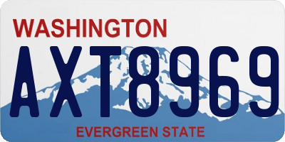 WA license plate AXT8969
