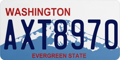 WA license plate AXT8970