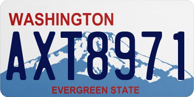 WA license plate AXT8971